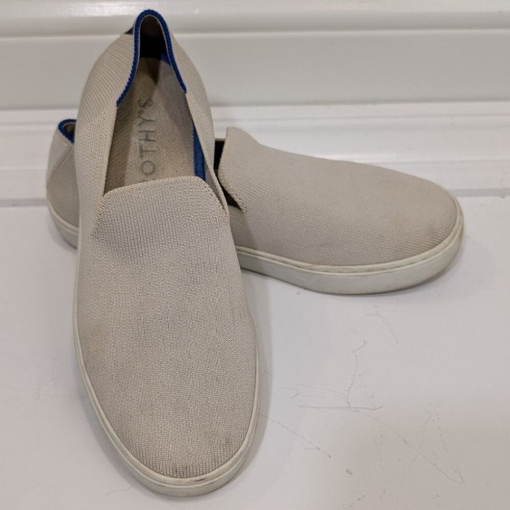 Rothy's Original Slip On Sneaker Sand Ivory Neutral Minimalist Classic Size 8